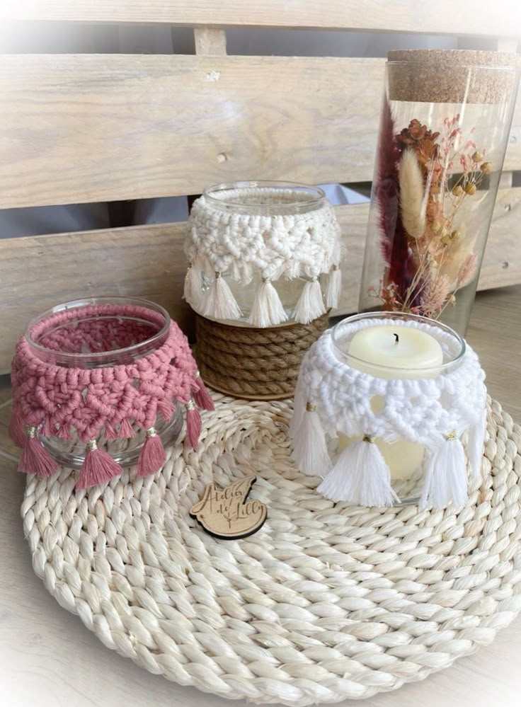 Macrame Candle Cross Stand