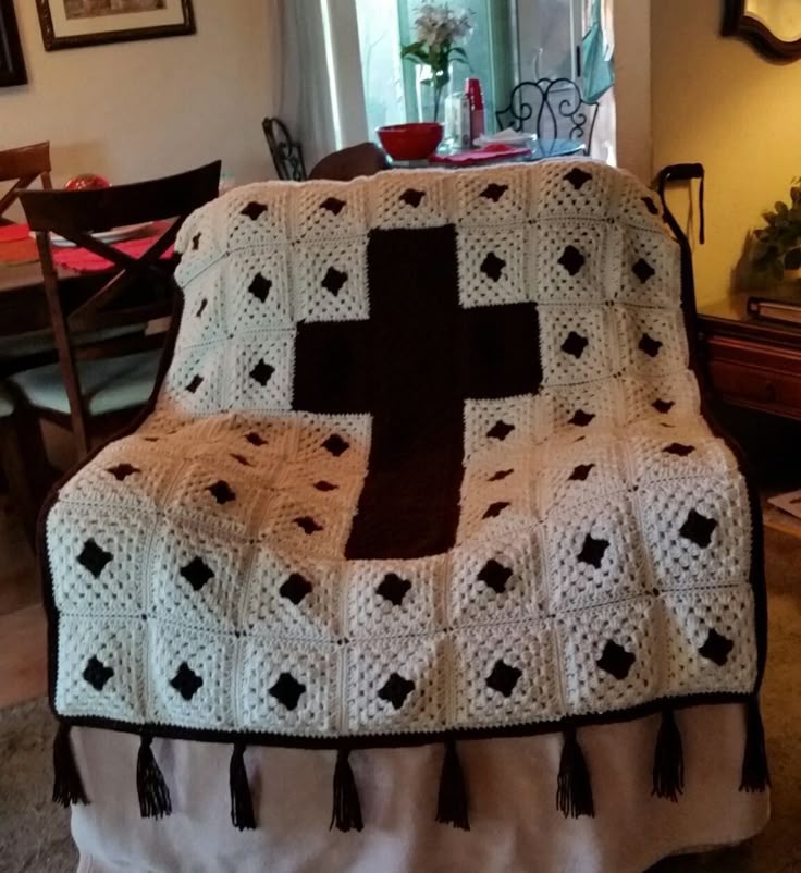 Knit Cross Blanket