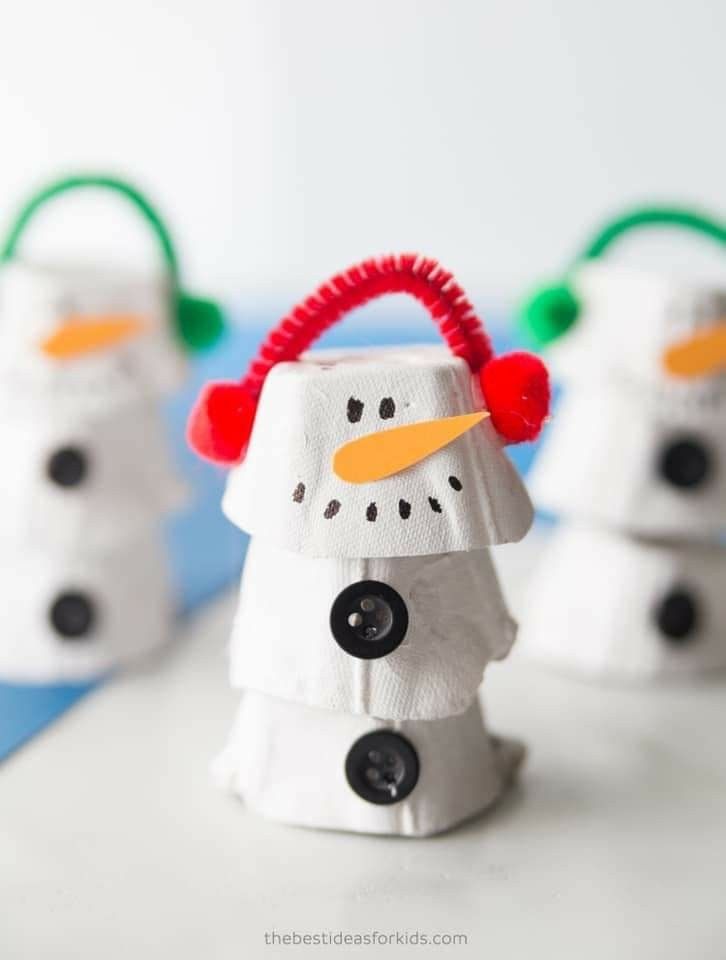Egg Carton Santa Crafts