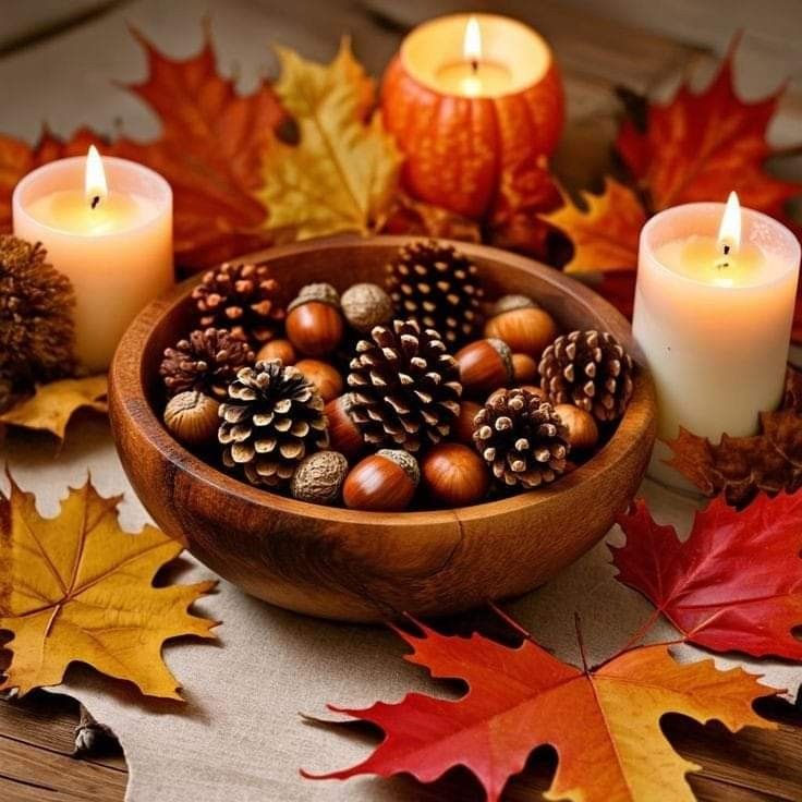 Leaf and Acorn Candle Tray