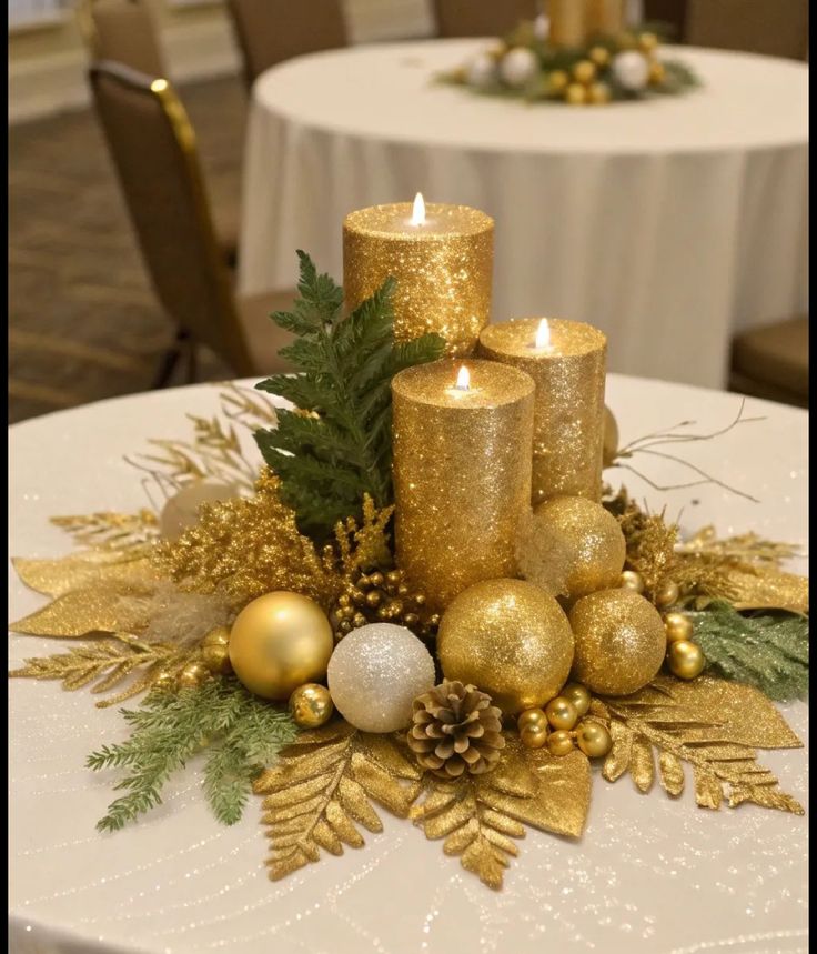Gold Leaf Candleholders
