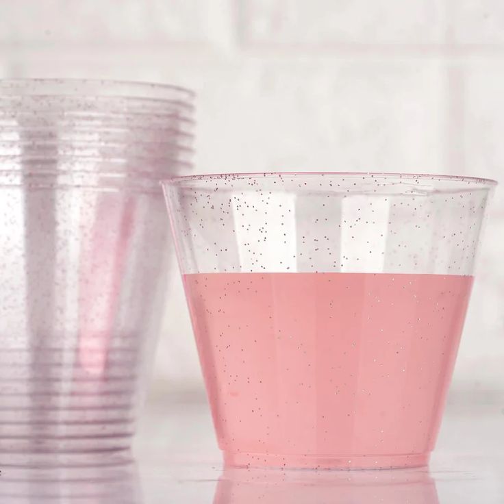 Glittered Plastic Cups