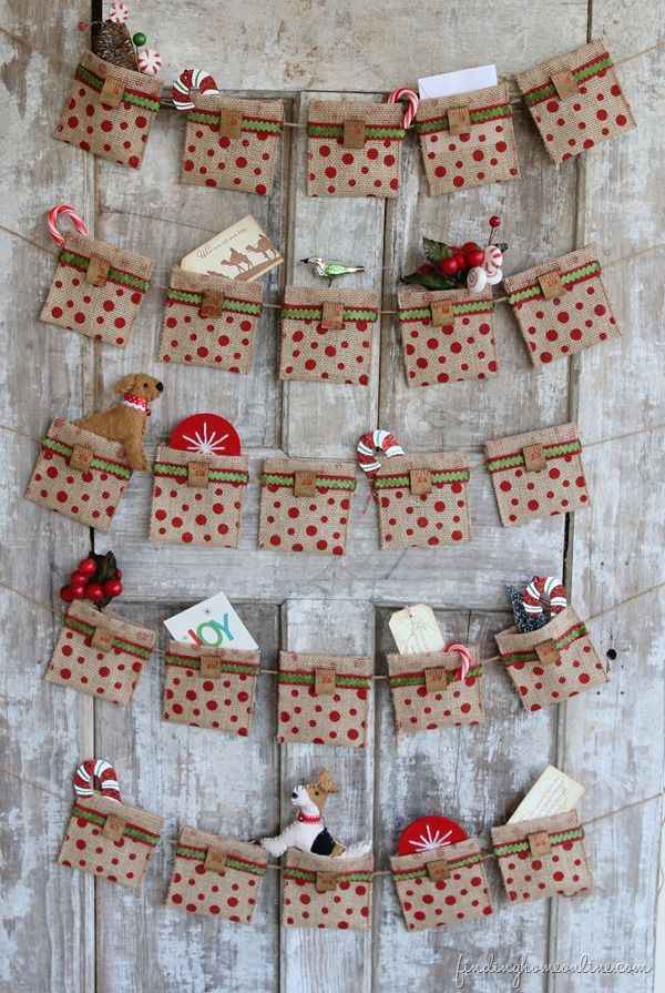 Burlap Ribbon Advent Calendar