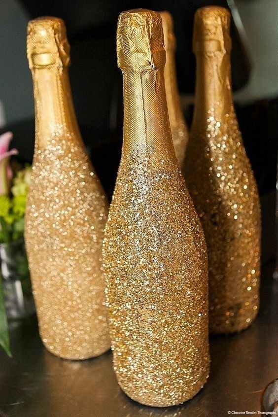 Glitter Champagne Bottles