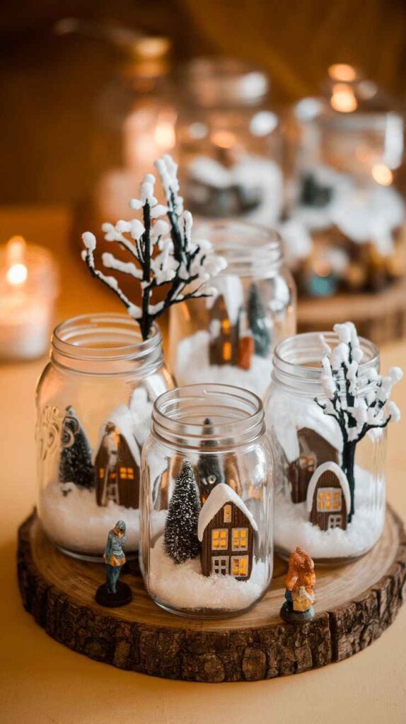 Snow Globe Jar Centerpiece
