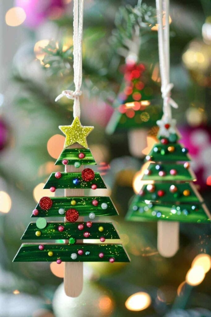 Popsicle Stick Christmas Trees