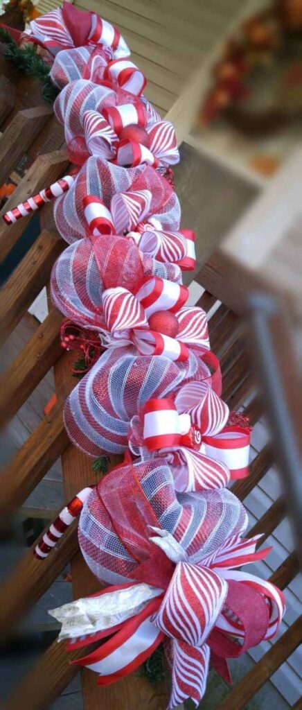 Candy Cane Ribbon Garland