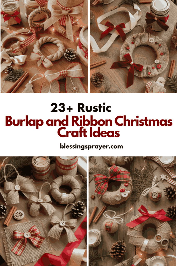 Burlap and Ribbon Christmas Craft Ideas
