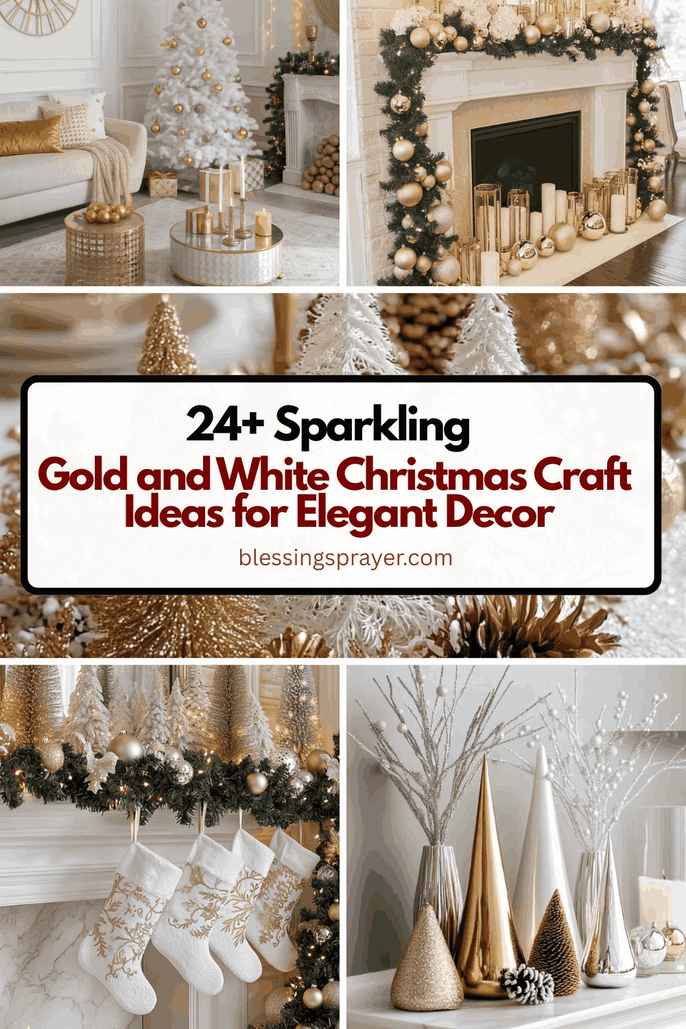 24+ Sparkling Gold and White Christmas Craft Ideas for Elegant Decor — free download