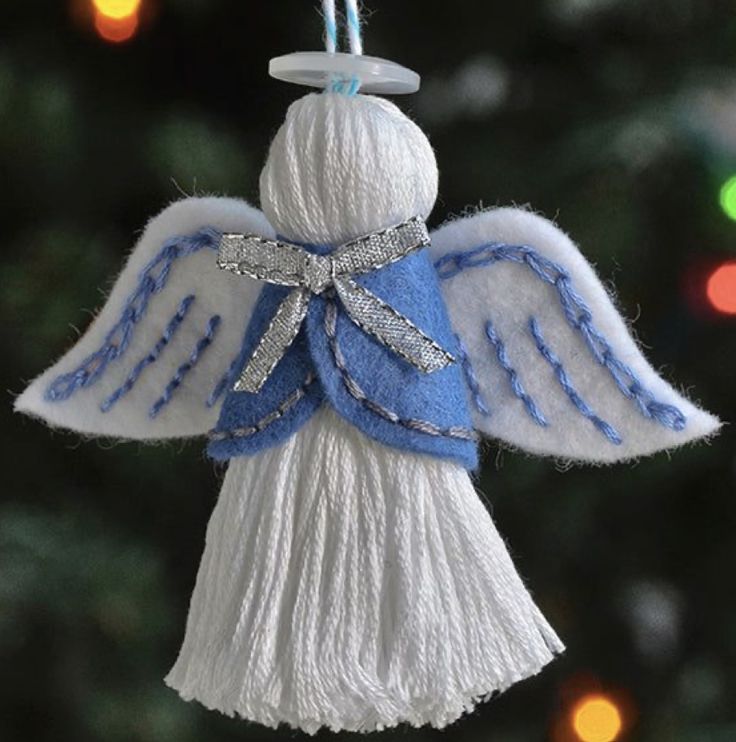 Angels with Hanukkah Ribbon Accents