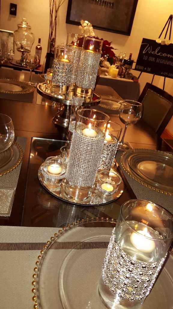 Glittering Candle Centerpiece