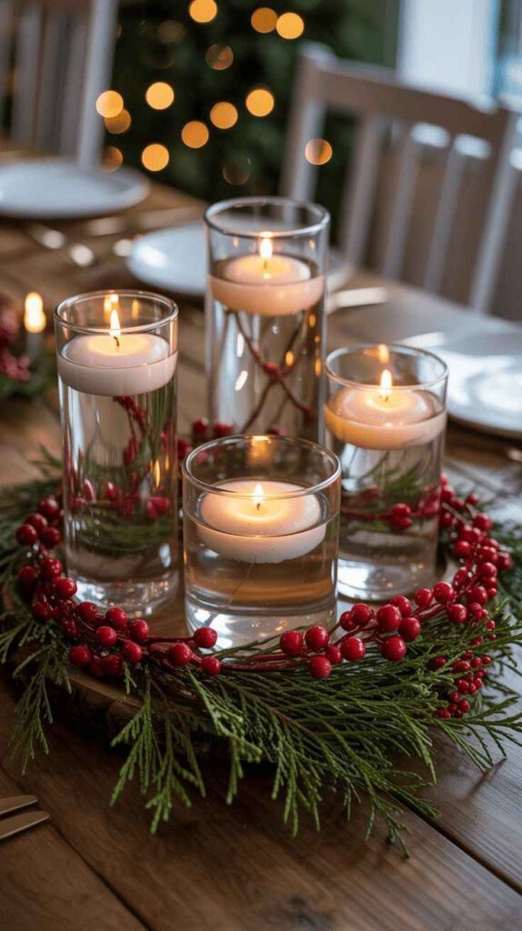 DIY Christmas Candle Centerpiece