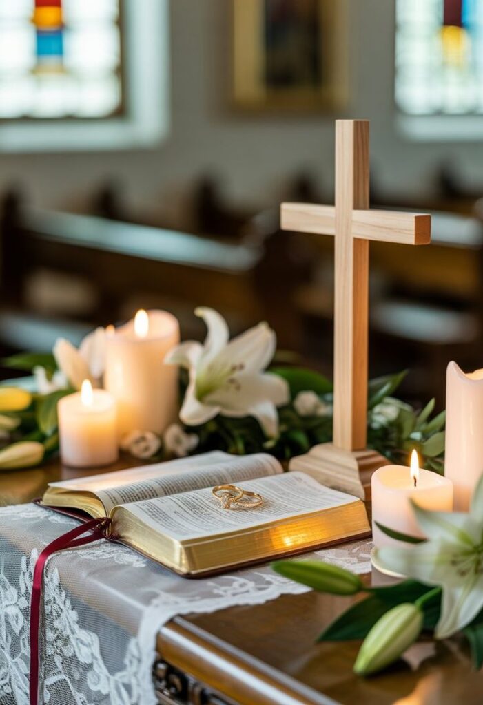 Candle and Cross Center Display
