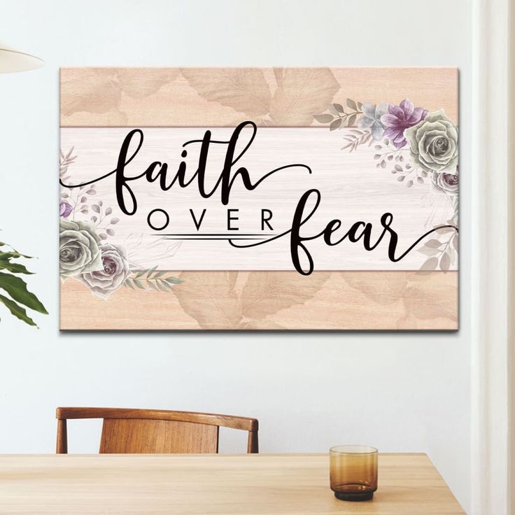 Framed “Faith Over Fear” Quote