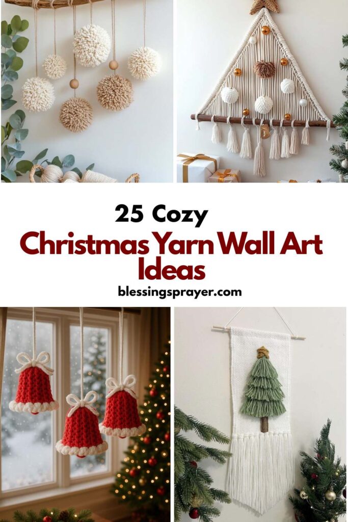 Christmas Yarn Wall Art Ideas