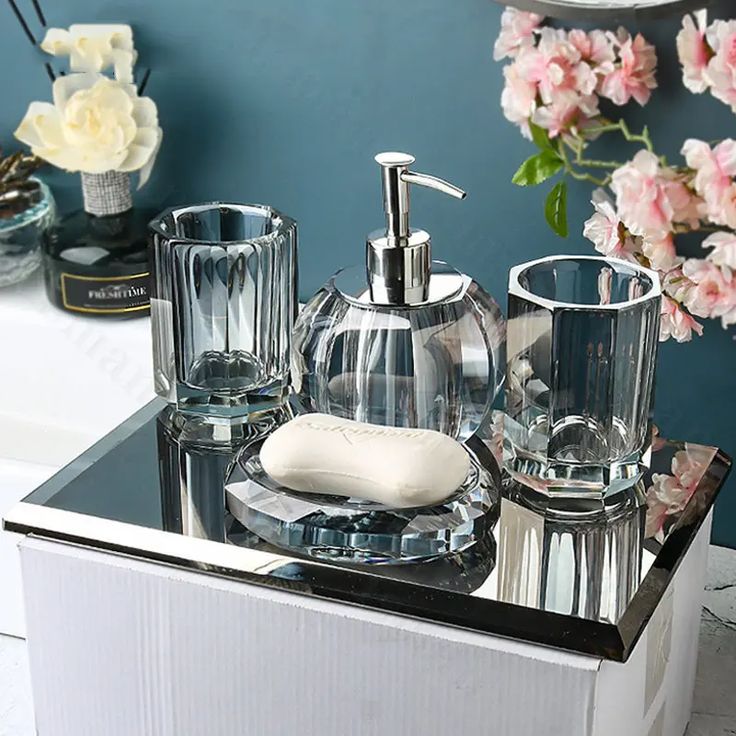 Crystal Soap Dispenser Set