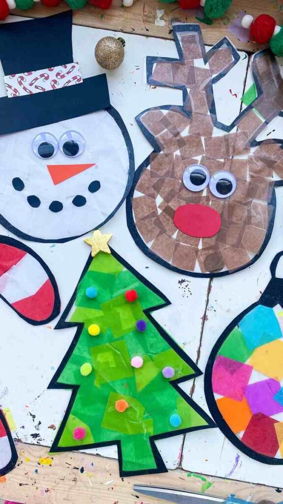 DIY Christmas Shape Suncatchers