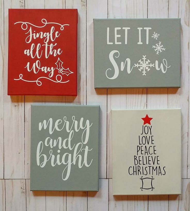 DIY Painted Christmas Quote Canvas