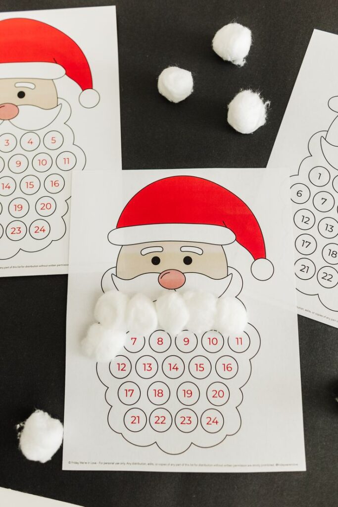 DIY Santa Beard Countdown Craft
