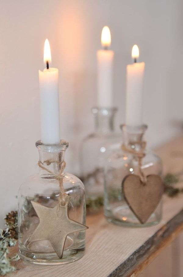 Glass Bottle Candle Holders