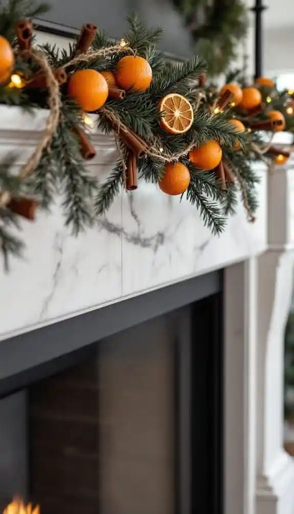 Dried Citrus and Gold Leaf Garland