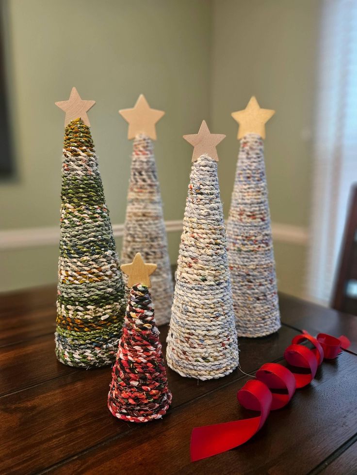 Twine Wrapped Christmas Trees