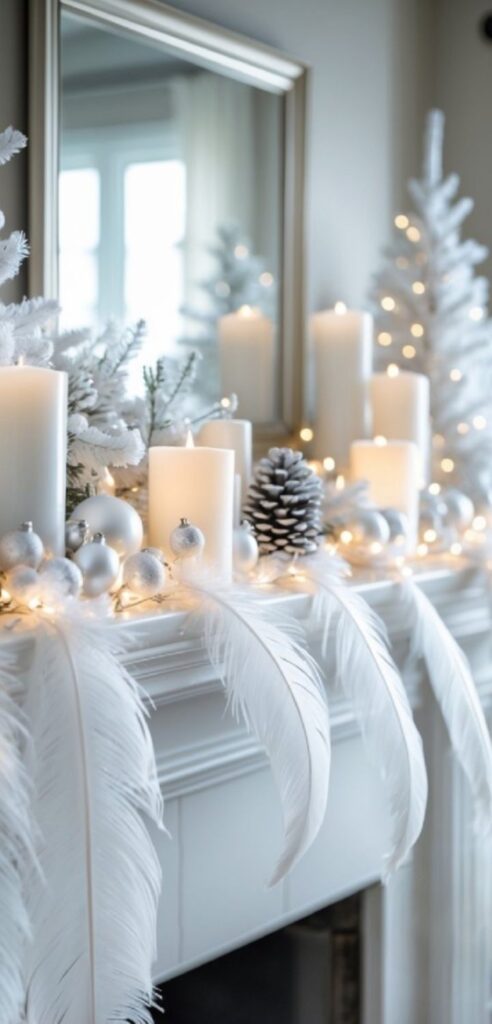 Fluffy Faux Snow Mantel Layer