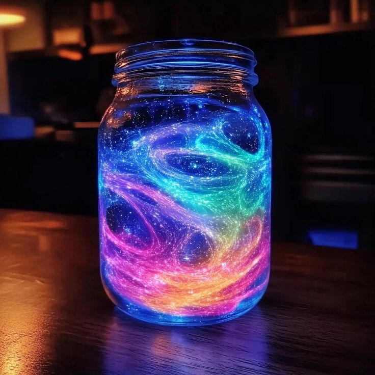 Neon Glitter Glow Party Jars