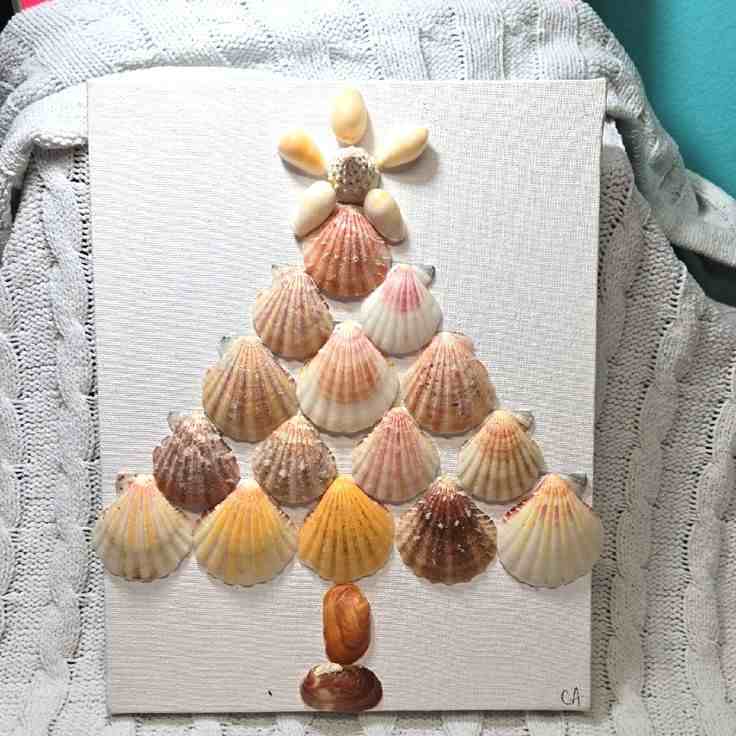 Seashell Christmas Tree Ornaments in Frames