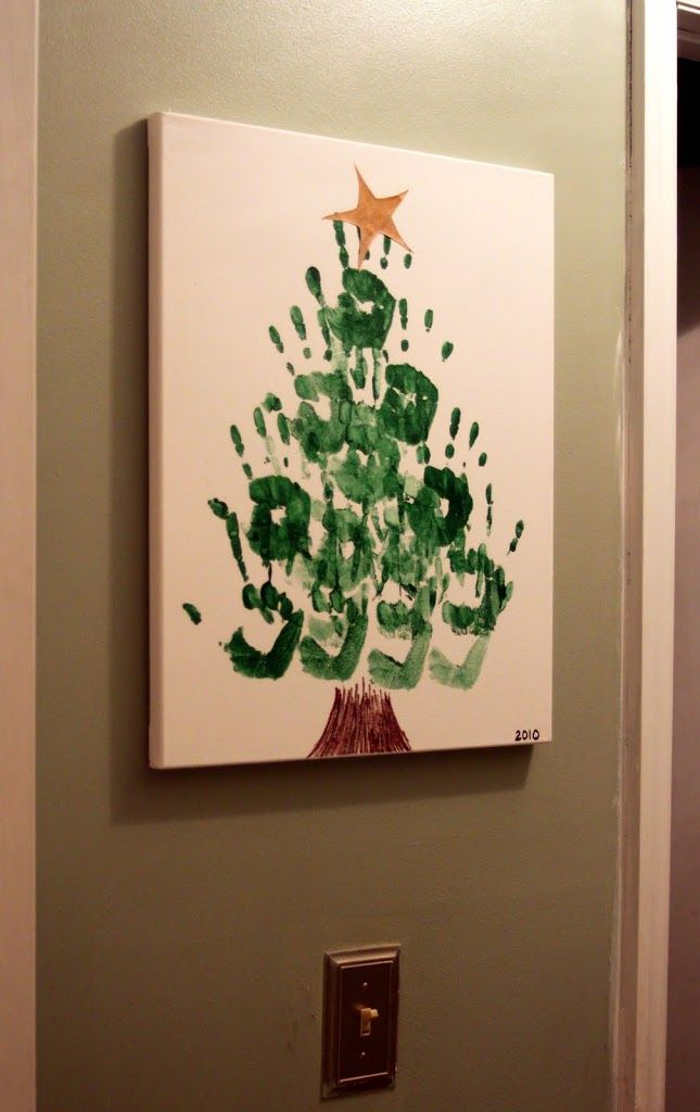 Handprint Christmas Tree Art