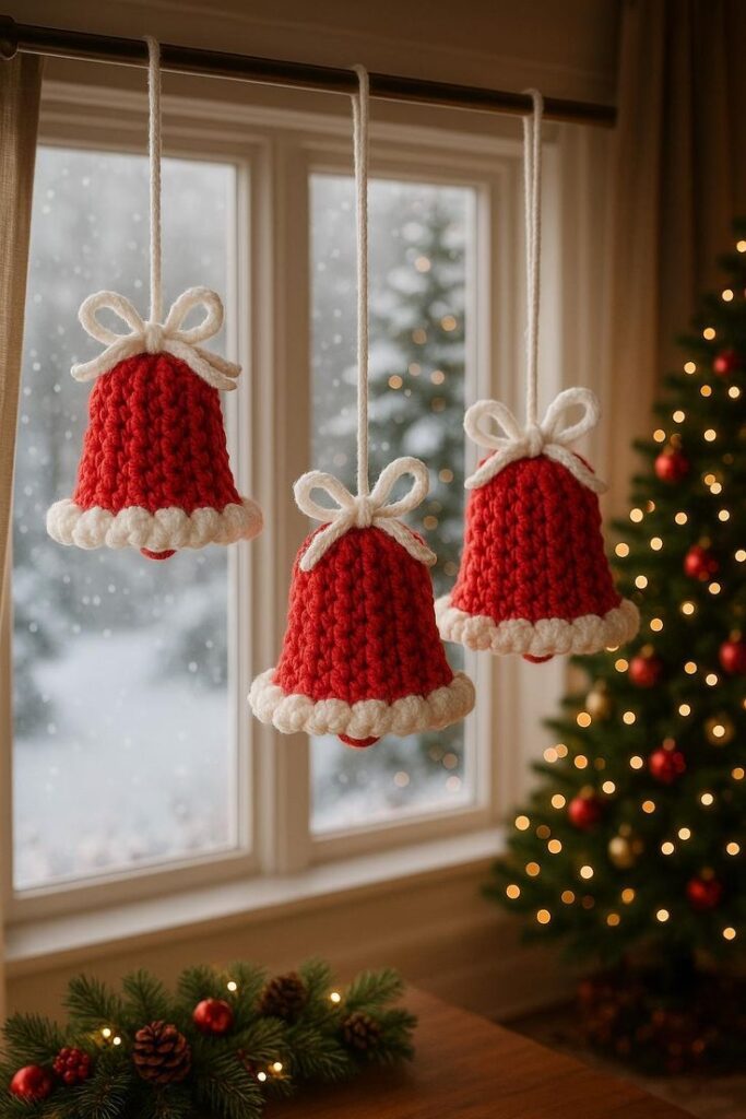 Chunky Yarn Christmas Bell Hanging
