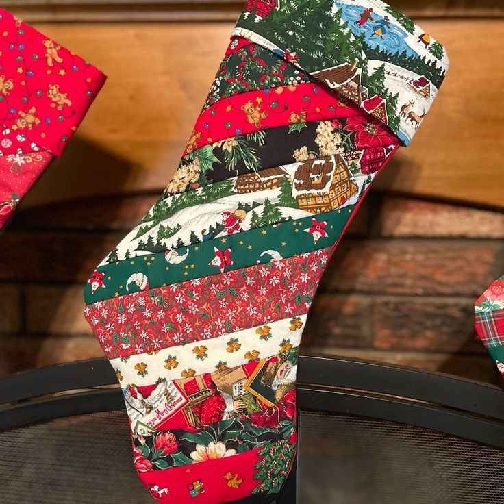 Fabric Scrap Christmas Stockings