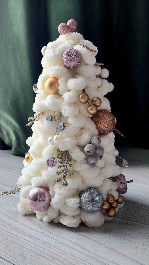 Snowy Pom-Pom Christmas Trees