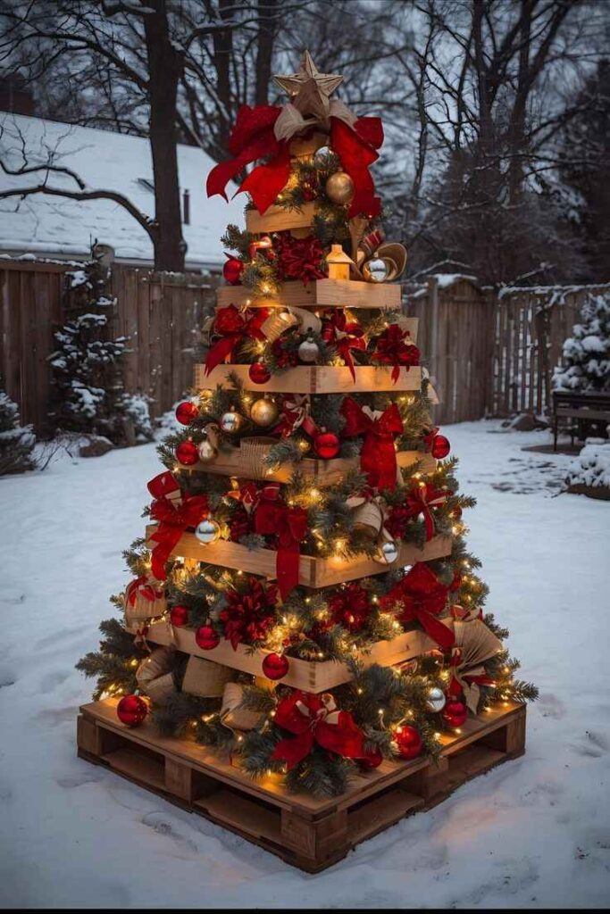 Rustic Wooden Pallet Christmas Tree