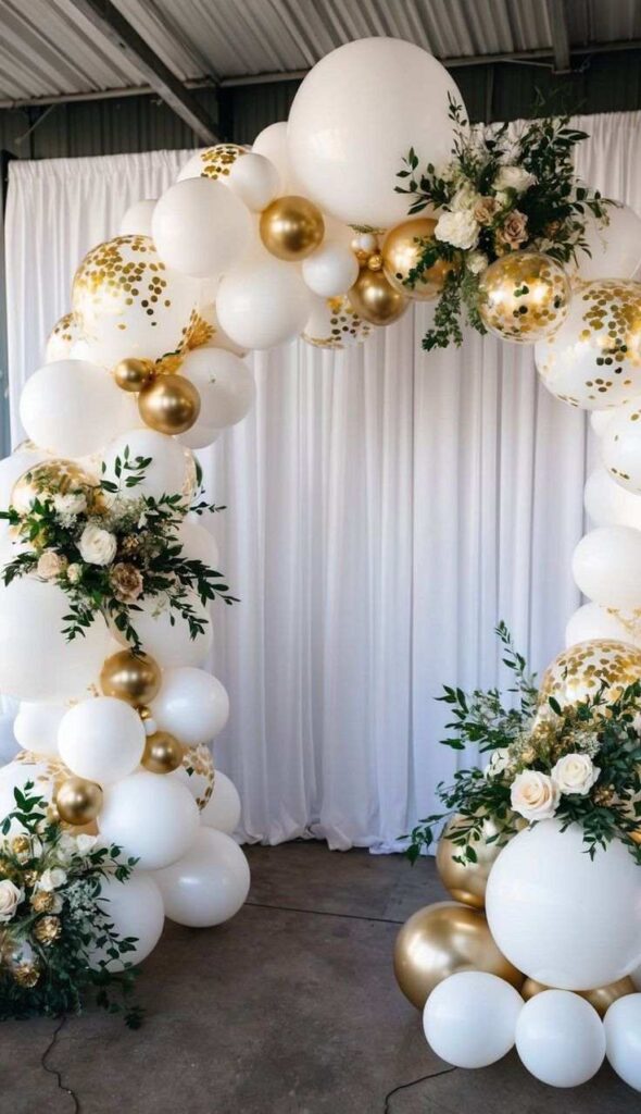Metallic Balloon Arch Entrance