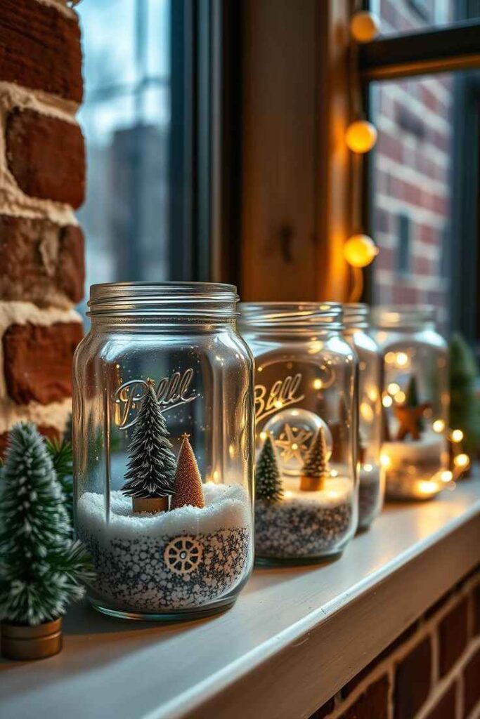 Mini Mason Jar Christmas Globes