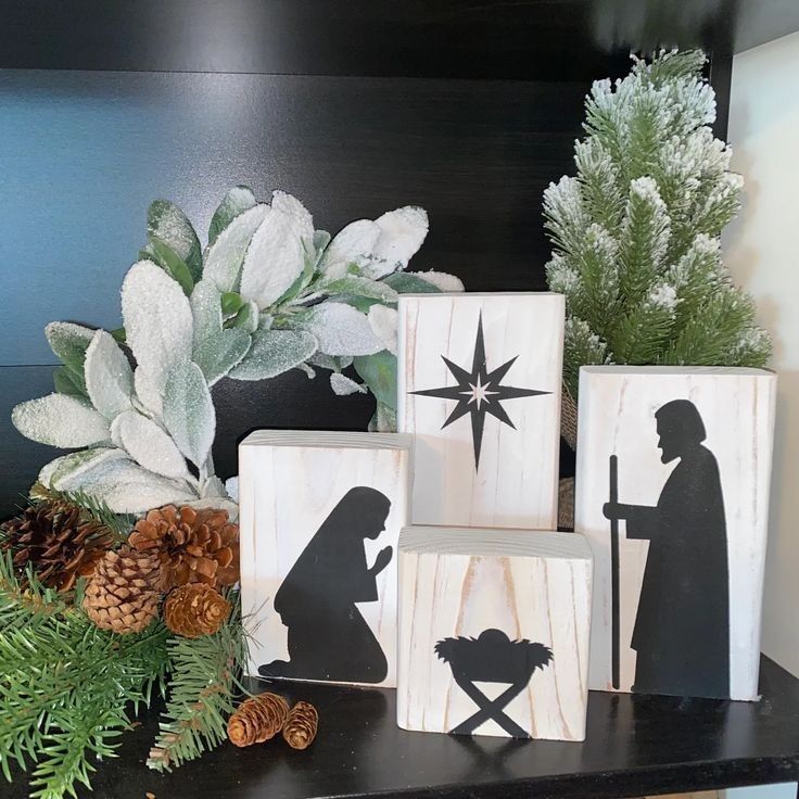 Minimalist Block-Style Nativity Set