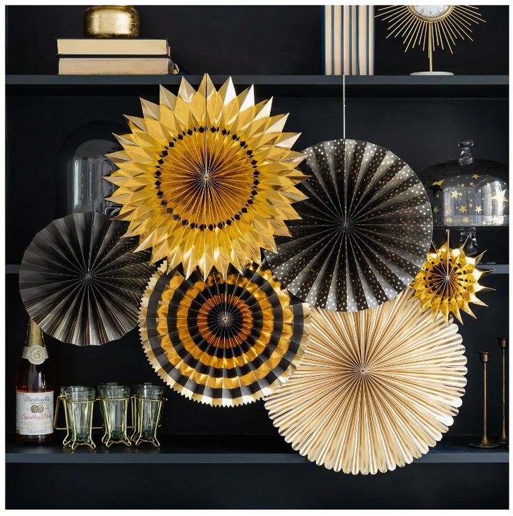 Sequin Paper Fan Wall