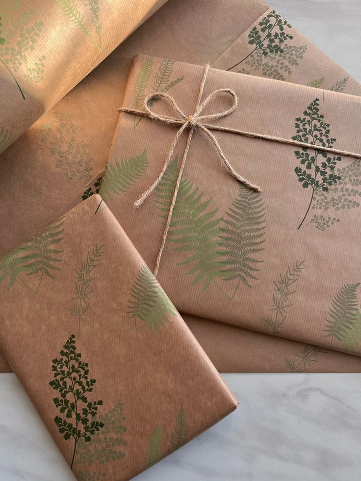Leaf Print Gift Wrap