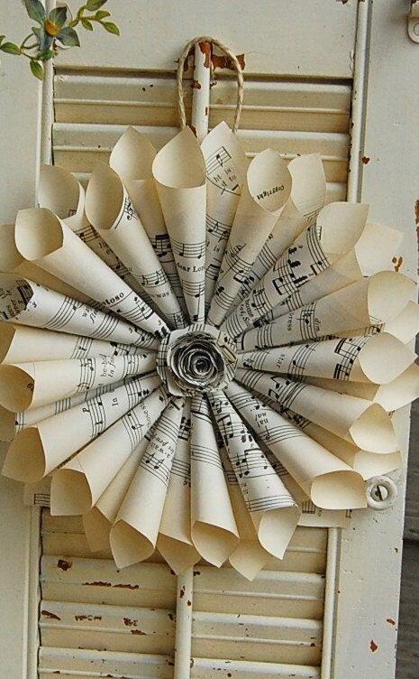 Retro Sheet Music Wreath