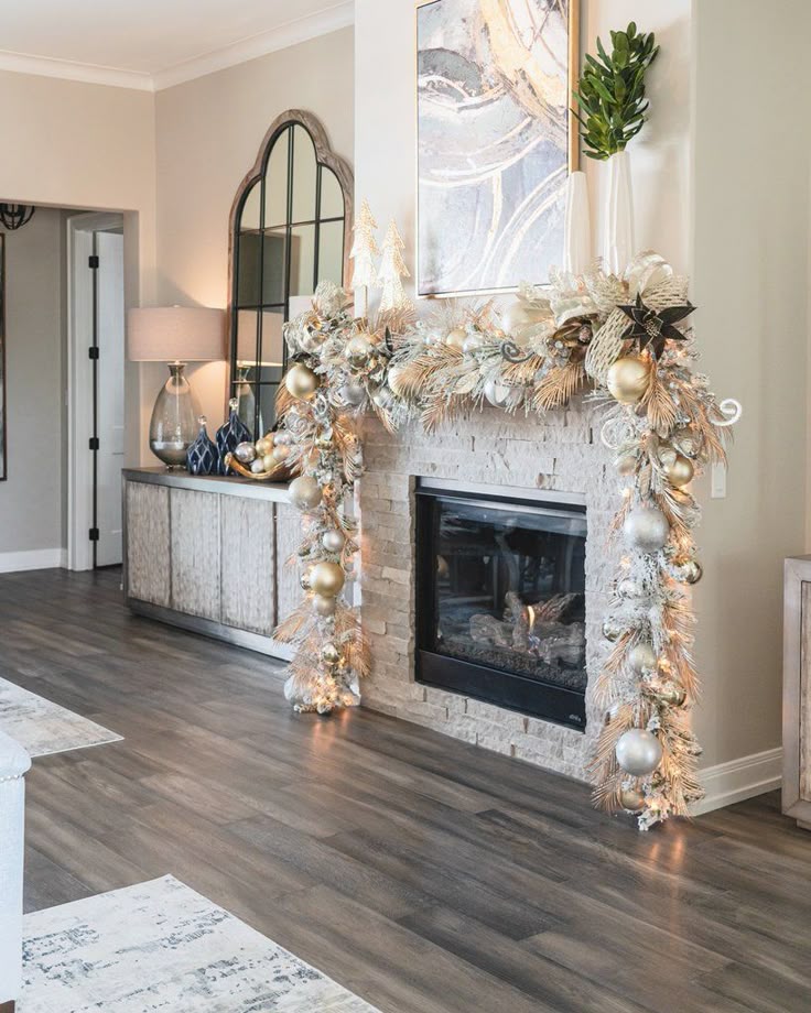 Glittering Garland Mantel