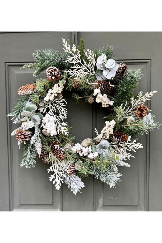 Snow-Layered Evergreen Wreath