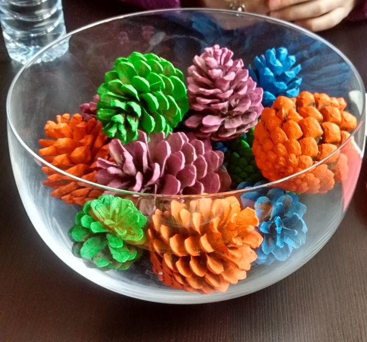 Vibrant Painted Pinecones