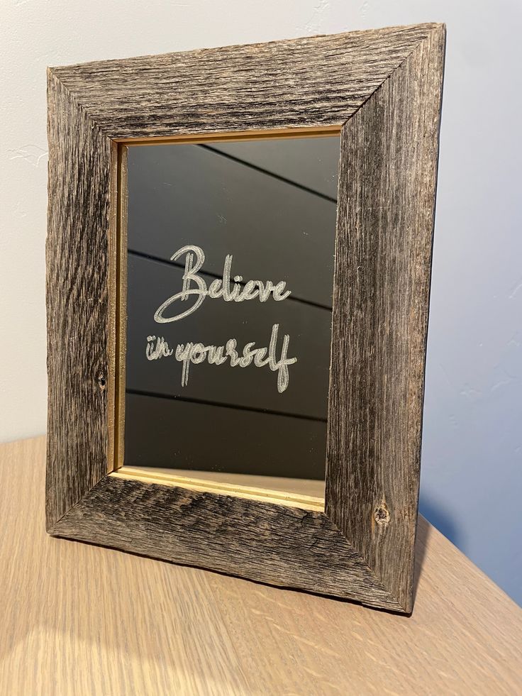 Rustic Scripture Mirror Frame