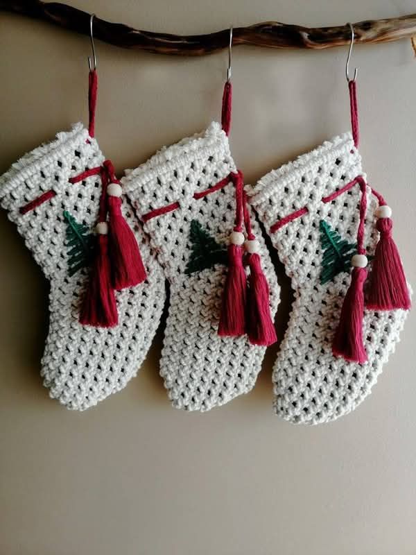 Textured Yarn Christmas Stocking Panel
