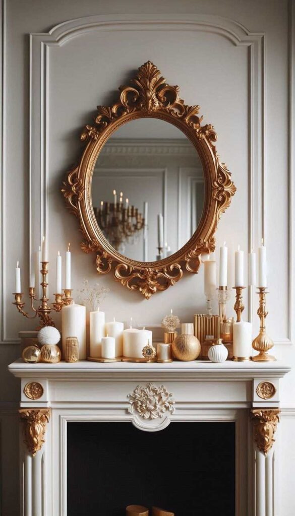 Vintage Brass Candle Mantel Glow