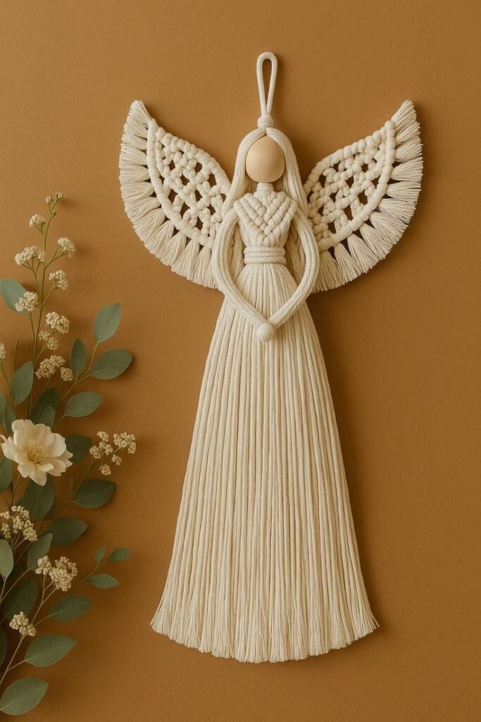 Yarn Wrapped Christmas Angel Silhouette