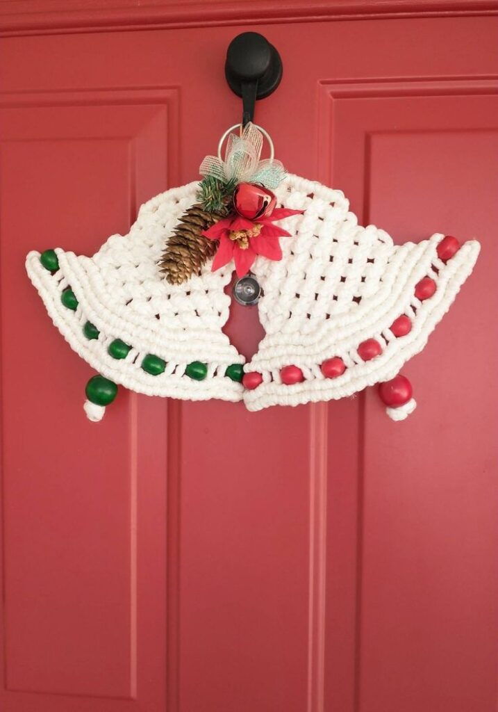 Yarn Wrapped Holiday Bell Wall Accent
