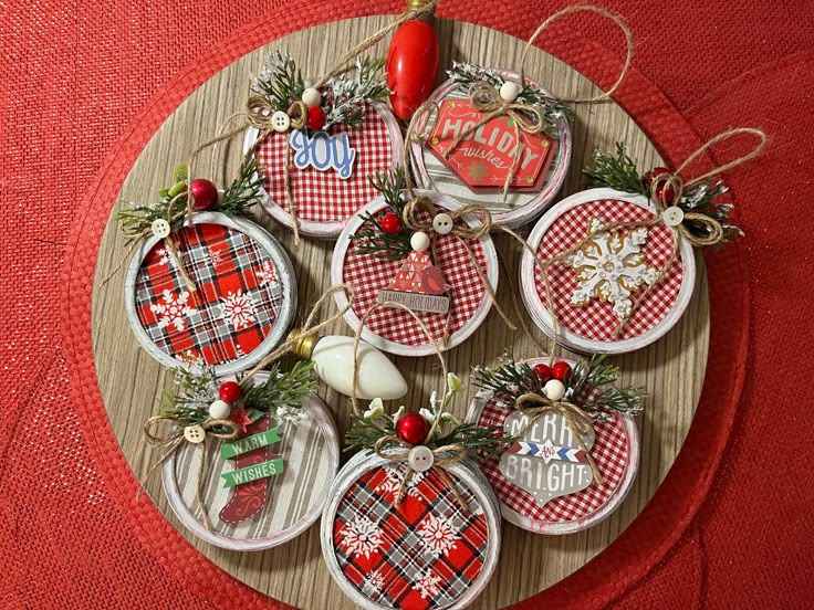 Mason Jar Lid Ornaments