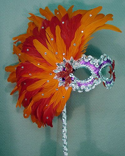 Festival Sunset Feather Mask
